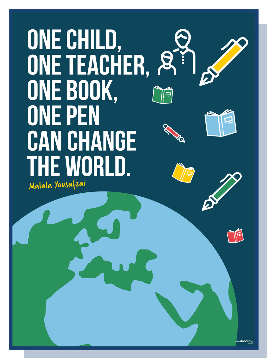 Change the world poster – doodle education